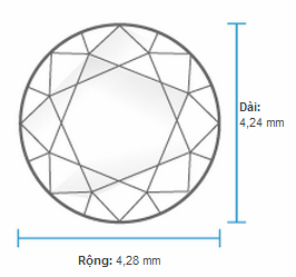 Kim cương hột xoàn 3 ly 6 đến 4 ly 5