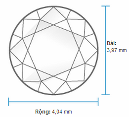 Kim cương hột xoàn 3 ly 6 đến 4 ly 5