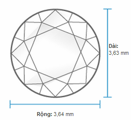 Kim cương hột xoàn 3 ly 6 đến 4 ly 5