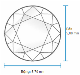 Kim cương hột xoàn 5 ly 4 đến 6 ly 3