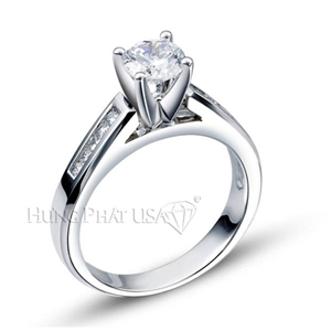 Vỏ Nhẫn Kim Cương Vàng Trắng 18K B1019