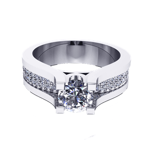 Vỏ Nhẫn Kim Cương Vàng Trắng 18K B10119