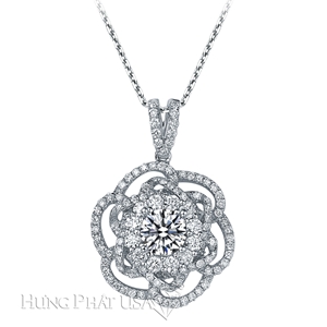 Vỏ Mặt Dây Chuyền Kim Cương Vàng Trắng 18K P1420