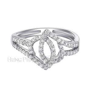 Nhẫn Kim Cương Vàng Trắng 18K R2228
