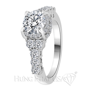 Vỏ Nhẫn Kim Cương Vàng Trắng 18K B1331