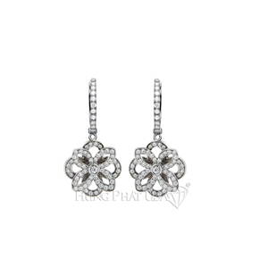 Bông Tai Kim Cương Vàng Trắng 18K E1130